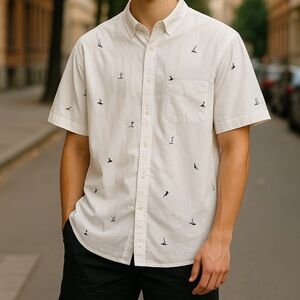 Michael Brandon surfer embroidered shirt xl